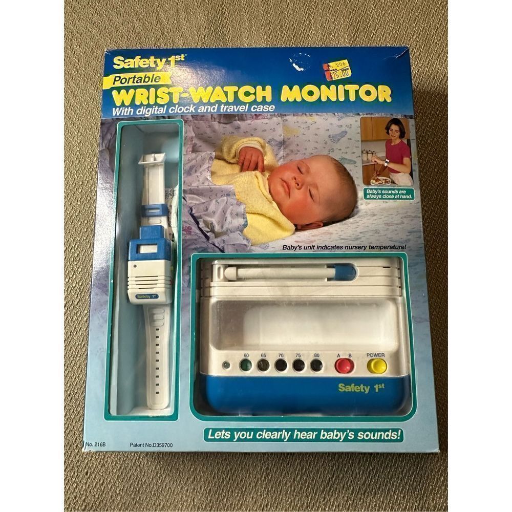 Vintage 90s New Old Stock Safety 1st Portable Wrist Watch Baby Digital Monitor